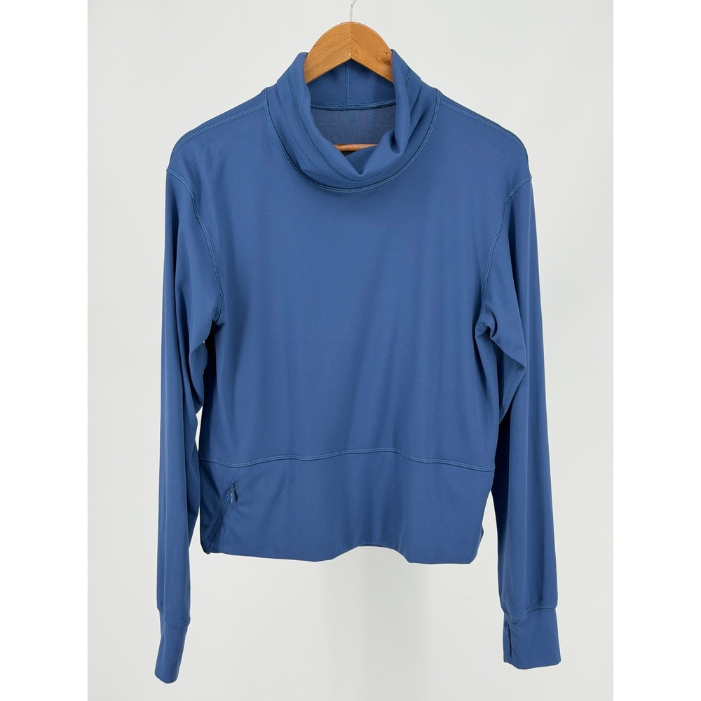 Lululemon Mock Neck Pullover Womens 6 Blue Long Sleeve‎ Thumbhole Top
